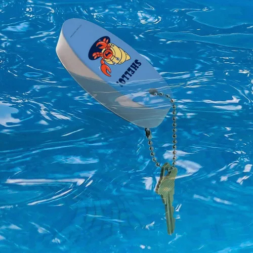 Vista 3 de GRAPHICS & MORE Shello Hello Hermit Cangrejo Cangrejo Divertido Humor Flotante Llavero Ovalado Espuma Pesca Barco Boya Key Float, Multi