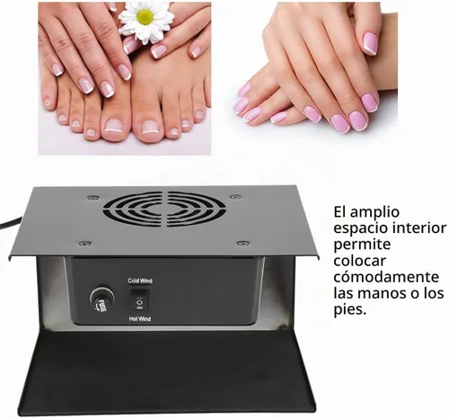 Vista 3 de Secador de esmalte de uñas de 300 W, secado rápido, secado rápido, secado de uñas, secador de esmalte de gel para manos y pies, viento caliente
