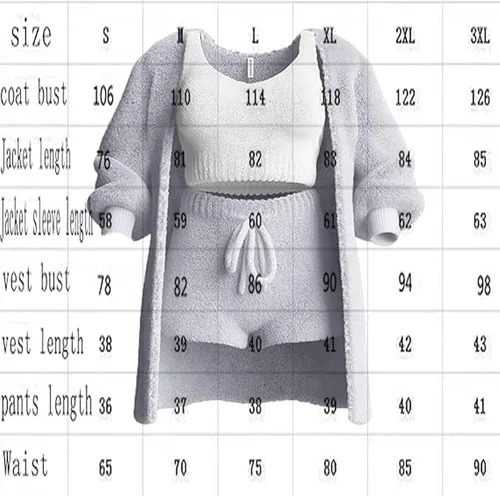 Vista 5 de Tyozyw Misscosy - Juego de punto de 3 piezas, juego de punto acogedor de 3 piezas, ropa Misscosy de 3 piezas, Misscosy Cosy Knit Set de 3 piezas