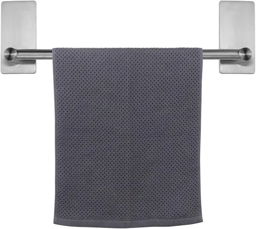 Vista 18 de NearMoon toallero de barra autoadhesivo de acero inoxidable para baño, soporte para colgar toallas en la pared, estilo contemporáneo, sin