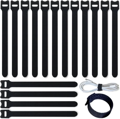 Vista 7 de 60 bridas mixtas para cables, 4 pulgadas + 6 pulgadas + 8 pulgadas, bridas de cable, correas de cable, organizador de cables, ajustable, resistente
