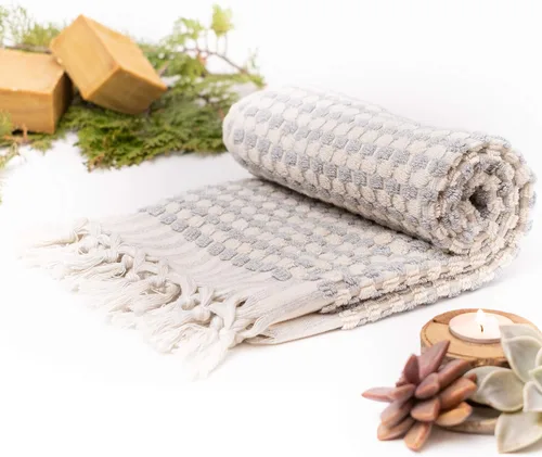 Vista 10 de Toallas de mano de algodón turco orgánico para baño, de gran tamaño, 70.00 x 35.00 pulgadas, toallas grandes de felpa suave y altamente absorbentes