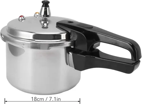 Vista 2 de Tyenaza Olla a presión de acero inoxidable de 3 litros, compatible con inducción, estufa de gas, cocción instantánea