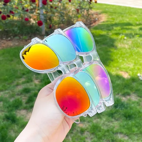 Vista 5 de SUNOVELTIES Paquete de 1224 gafas de sol de neón para fiesta, espejolentes de gelatina, lentes a granel, con borde de cuerno para hombres y mujeres