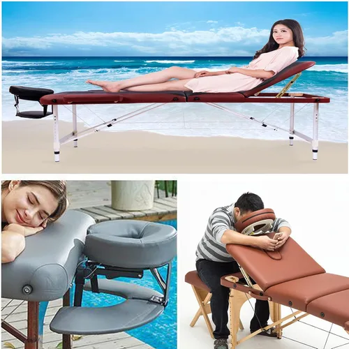 Vista 4 de Cojín universal para masaje, reposacabezas y cuello, para sillas de masaje, cama de spa (negro)