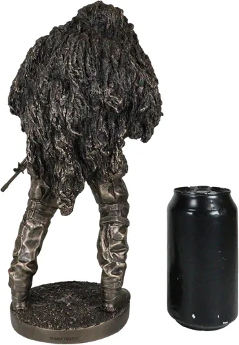 Vista 6 de Ebros Gift Operaciones Especiales Tirador Militar Marino en Traje de Camuflaje Tirador Táctico Estatua de Francotirador Estatua de Unidad
