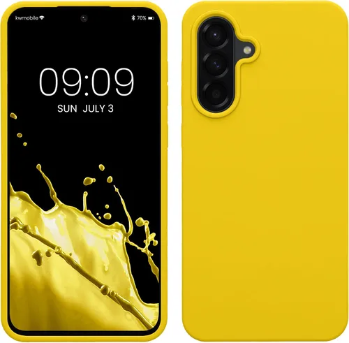 Vista 218 de kwmobile Funda Compatible con Samsung Galaxy A14 5G - Funda de teléfono de TPU y silicona con acabado suave - Verde Lima