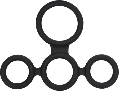 Vista 3 de CalExotics Big Man's Spreader - Potenciador de erección de silicona con 4 anillas, color negro (12754_negro)