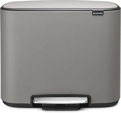 Vista 10 de Brabantia Bo - Basurero de cocina con compartimento individual, color negro mate, cubo interior de 9.5 galones, cubo de basura de cierre suave