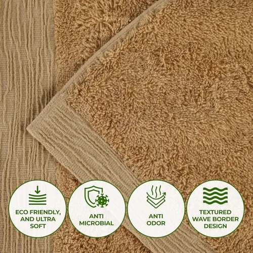 Vista 3 de Superior Rayon - Juego de toallas de 12 piezas de mezcla de bambú, de secado rápido, artículos esenciales para el baño, ducha, spa, toallas