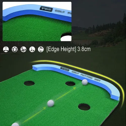 Vista 5 de Tapete de golf para práctica de golf, tapete de golf para el hogar, tapetes de golf para interiores y exteriores, práctica profesional de putting
