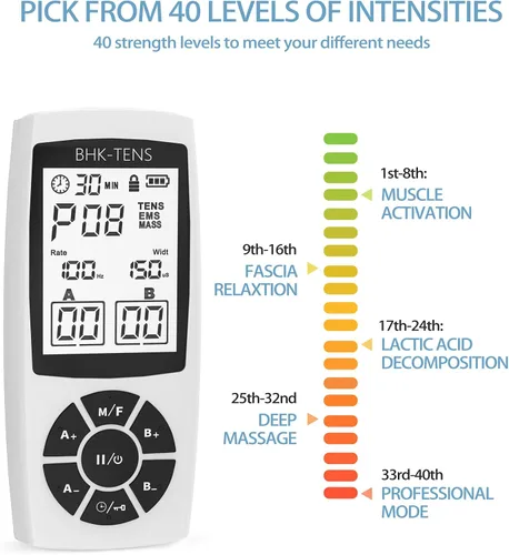 Vista 4 de Estimulador Muscular EMS para Terapia de Alivio del Dolor, Máquina de Unidad Electrónica EMS TENS para Alivio del Dolor de Hombro, Masajador TENS