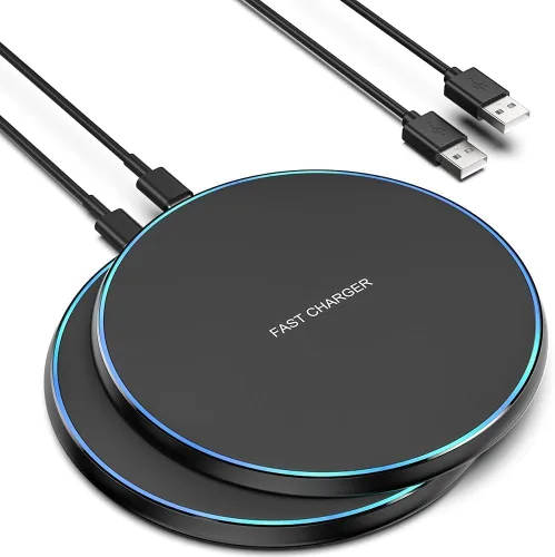 Vista 8 de Cargador inalámbrico compatible con iPhone 17 16 15 14 13 12 11 Pro Max/Mini/Plus/XR/X/8, 15W Max Fast Wireless Charging Pad Mat para Samsung Galaxy