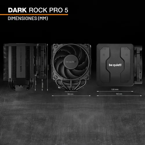 Vista 8 de be quiet! Dark Rock Pro 5 Enfriador de CPU de Enfriamiento Silencioso Flujo de Aire Inmensamente Alto 7 Tubos de Calor de Cobre de Alto