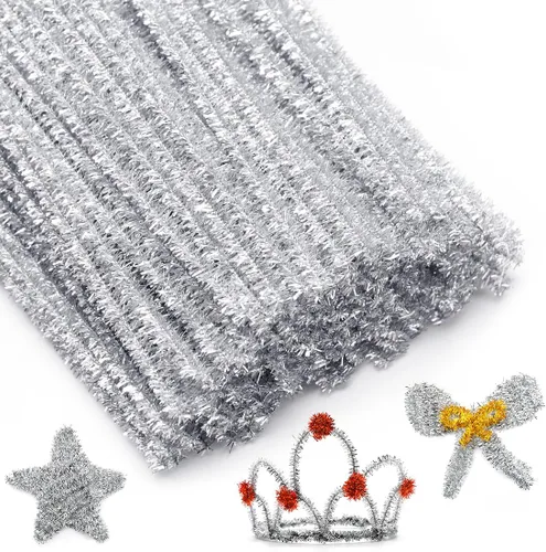 Vista 12 de IOOLEEM Limpiadores de tubería negros, tallos de chenilla para manualidades DIY y decoraciones de fiesta, suministros para arte y manualidades.