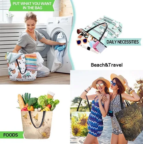 Vista 6 de Bolso de hombro extra grande con estampado de estilo de moda para viajes en la playa, fin de semana, gimnasio, compras de comestibles