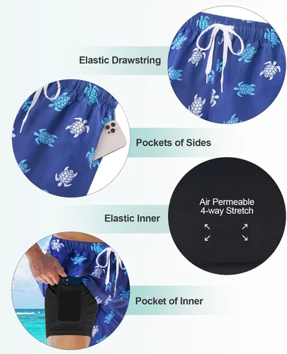 Vista 69 de UNICOMIDEA Bañador para hombre con forro de compresión de 9 pulgadas de largo