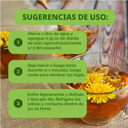 Vista 8 de Hanan Té de raíz de diente de león de hoja suelta – Té de hierbas Diente de León 100% natural de Perú, infusión sin cafeína para apoyo digestivo