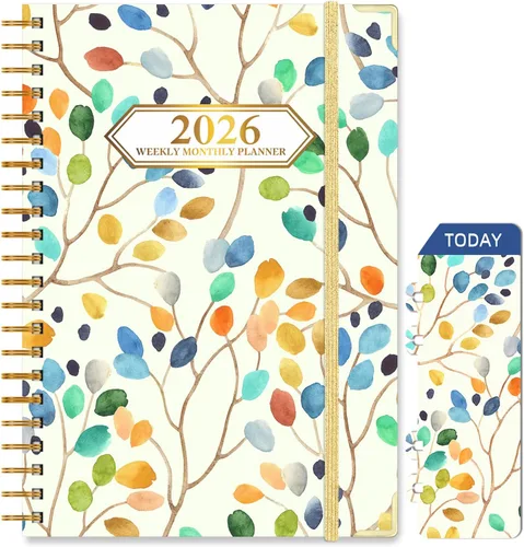 Vista 13 de Agenda mensual 2026, enero de 2026 a diciembre de 2026, agenda semanal y mensual de 6.25 x 8.5 pulgadas con pestañas de página, calendario de tapa