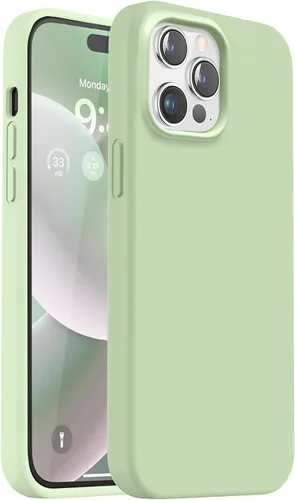 Vista 9 de Vooii Funda compatible con iPhone 13 Pro, silicona líquida a prueba de golpes con forro de microfibra antiarañazos, protección de cámara mejorada