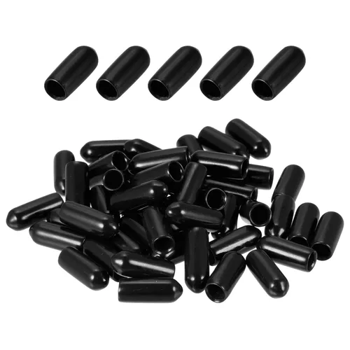 Vista 14 de DMiotech Paquete de 100 protectores de rosca de tornillo negros de 1/2 pulgada de identificación, tapas de goma para pernos de tornillo, tubería