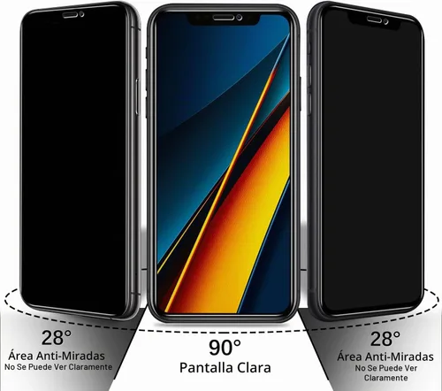 Vista 3 de Pokolan Protector de pantalla de privacidad diseñado para iPhone 11 Pro Max Negro