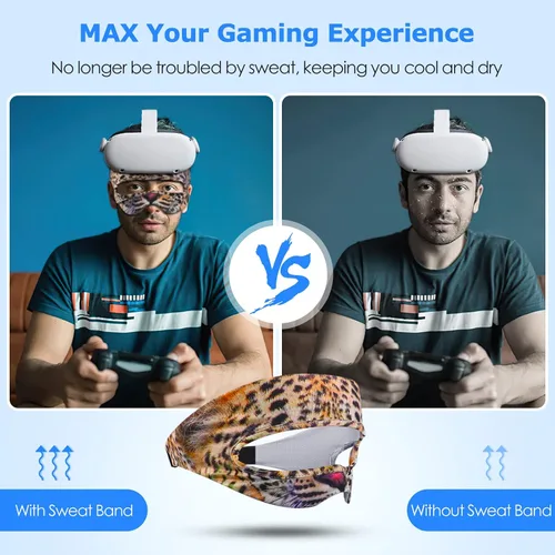 Vista 4 de VR Sweat Band for Oculus Quest 2 Sweat Guard Breathable Adjustable VR Eye Mask Face Cover for Wearable Tech Virtual Reality Gear Oculus Quest 2
