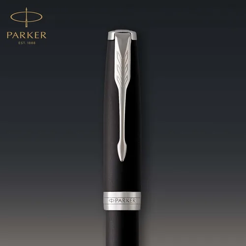 Vista 5 de PARKER Sonnet 1931473 pluma estilográfica, laca roja con decoración dorada y punta fina, Negro mate Mate negro
