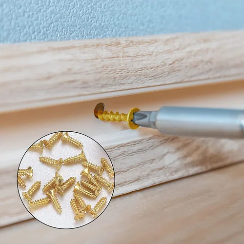 Vista 3 de Tornillo pequeño, estilo antiguo, con acabado antioxidante, tornillos para madera para sujetar tablones, materiales plásticos o madera contrachapada