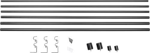 Vista 5 de Amazon Basics Barras de cortina dobles ajustables de 1 pulgada para ventanas, remates de tapón, 72 a 144 pulgadas, color negro