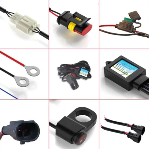 Vista 3 de Kit de arnés de cableado de interruptor Somaer para luz LED de motocicleta, con 3 modelos: siempre encendido/estroboscópico/parpadeo izquierdo