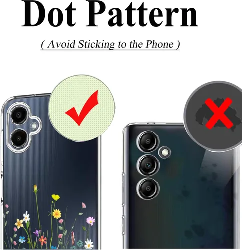 Vista 7 de Unov Funda diseñada para Galaxy A06 4G, funda transparente con [patrón antideslizante en relieve], protección delgada a prueba de golpes