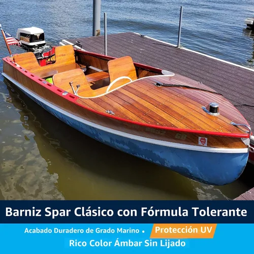 Vista 2 de TotalBoat Gleam Marine Spar - Barniz brillante y satinado para madera, barcos y muebles de exterior (brillo, dos pintas)
