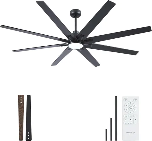 Vista 12 de Newday Ventilador de techo impermeable IP66 de 52 pulgadas con luces, ventilador de glorieta resistente a la intemperie con control remoto, LED