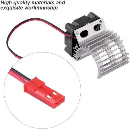 Vista 5 de Disipador de calor de motor RC con ventilador de refrigeración, ventilador de enfriamiento de disipador de calor RC para automóvil RC eléctrico a