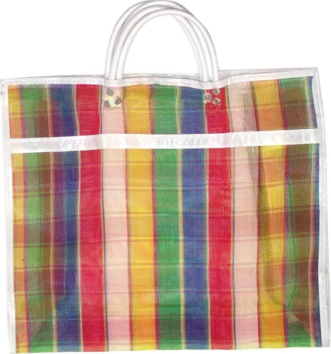 Vista 3 de Paquete de 3 bolsas Mercado con fuelle de gran tamaño – Bolsa mexicana reutilizable para comestibles, bolsa multiusos de malla de hilo alto