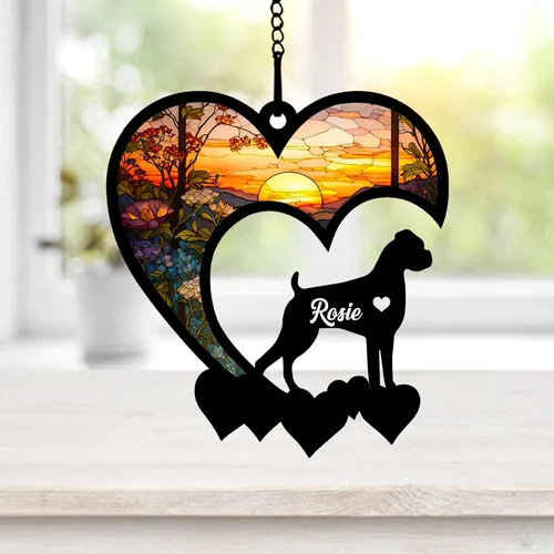 Vista 52 de NAZENTI Atrapasoles personalizado de sabueso afgano, adorno conmemorativo personalizado para la pérdida de mascotas, regalo de condolencia