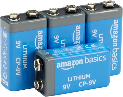 Vista 8 de Amazon Basics Paquete de 2 baterías de litio de alto rendimiento de 9 voltios, 10 años de vida útil, energía duradera, uso al aire libre, rango