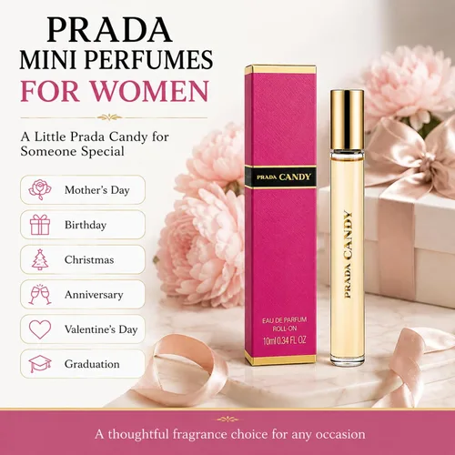 Vista 3 de Prada Candy Eau De Parfum Spray de viaje para mujer, 0.33 onzas Dulce