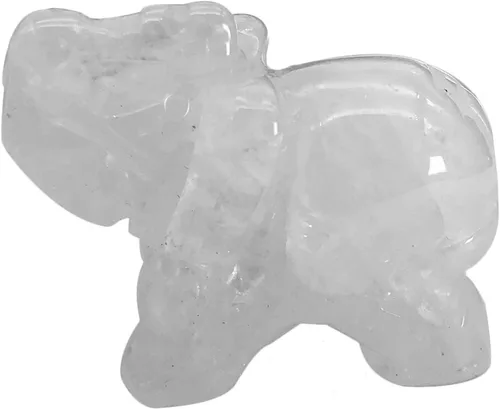 Vista 15 de Fekuar Figuras de elefante de cristal curativo talladas a mano de 1.5 pulgadas, escultura de estatua de animal de bolsillo de la suerte, decoración
