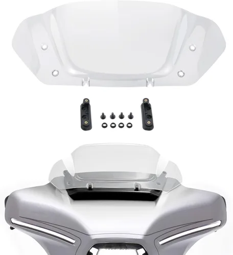 Vista 13 de Parabrisas negro de 4.5 pulgadas compatible con Harley Davidson Touring Street Glide Electra Glide FLHT FLHTCU Ultra Classic Glide FLHX FLHTK Tri
