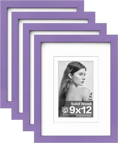 Vista 54 de Egofine - Marcos de fotos de 4 x 6 pulgadas (4 unidades) cubiertos por plexiglás, para fotos de 3 x 4.5 pulgadas / 3.5 x 5 pulgadas con paspartú