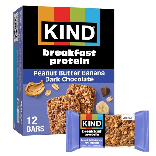 Vista 5 de KIND - Barras de proteína para el desayuno, mantequilla de almendras, snacks saludables, libres de gluten, con 8g de proteína, 6
