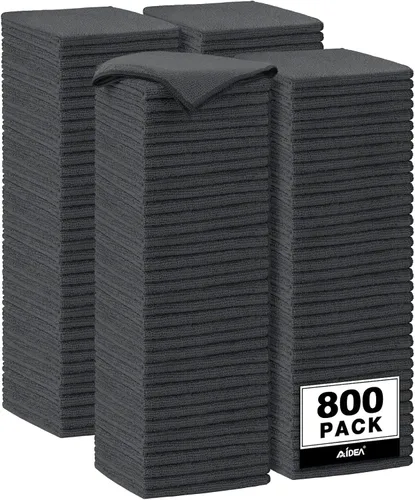 Vista 25 de AIDEA - Paño de limpieza de microfibra negro, 12 unidades, trapos de limpieza absorbentes de 12 x 12 pulgadas Microfiber Towels for Cars Lint Free