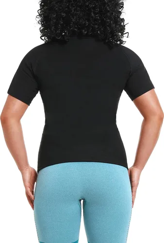Vista 3 de LMCOB Camiseta deportiva de compresión para mujer para sauna, chaleco de sauna que atrapa el calor para mujer