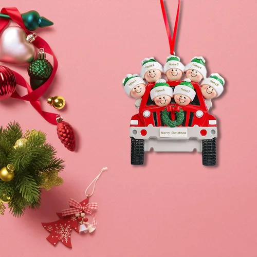 Vista 6 de Adorno personalizado para árbol de Navidad, familia de 2 nombres, adorno de Navidad con nombre personalizado para la familia (2 nombres)
