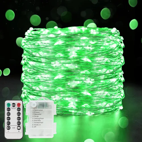 Vista 10 de SUDDUS Luces de Hadas de 16 pies con 50 LED y 22 clips, funciona con batería/USB, luces parpadeantes para fotos con control remoto y temporizador