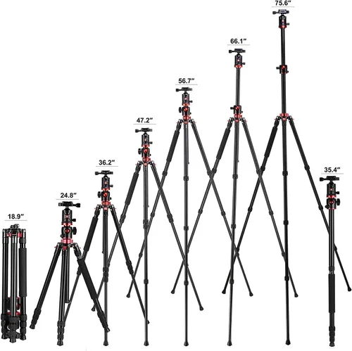 Vista 6 de Zomei Trípode de cámara portátil de magnesio monopod de aluminio de 4 secciones superior trípode profesional con cabezal de bola placa de liberación
