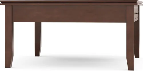 Vista 8 de SIMPLIHOME Mesa de Centro Cuadrada Artisan – Mesa de Cóctel Transicional de Madera Maciza de 36 Pulgadas de Ancho en Marrón Rojizo, Mesa Clásica