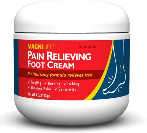 Vista 4 de MagniLife Crema para el Alivio del Dolor de Pie, 2 frascos de 4 oz, Alivio Suavizante para la Sensibilidad, Dolor, Ardor, Hormigueo, Picazón